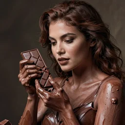 a woman made of chocolate