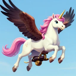 digital illustion of a beautiful unicorn riding on the back of a flying bald eagle, deviantArt, artstation, artstation hq, hd, 4k resolution