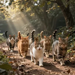 cats leading a socialist revolution