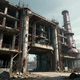 a beautiful detailed rendering of industrial architecture unfinished building building architecture portal by liam wong, synthwave tron futuristic evil, archdaily, wallpaper, highly detailed, trending on artstation.