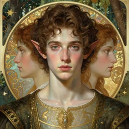 symmetry portrait of brunette magical prince, teenage elf jensen ackles, renaissance, glass skin, forest background, intricate, elegant, highly detailed, digital painting, artstation, concept art, smooth, sharp focus, illustration, art by artgerm and greg rutkowski and fra angelico and alphons mucha