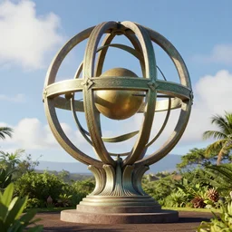 3 d render, sunlight study, kauai, the orb of truth, art nouveau, by rachel ruysch and cornelis de heem and ( ( ( ( ( lisa frank ) ) ) ) ), 8 k, sharp focus, octane render
