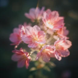 double exposure photograph of flowers, in volumetric lighting, light leaks