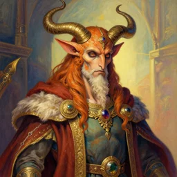 portrait of a beautiful rendition of the mythical adramelech, chancellor of hell and supervisor of lucifer's wardrobe, illustration, artistic, colorful, hyper detailed, in the style of greg rutkowski