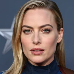 margot robbie model face as captain america