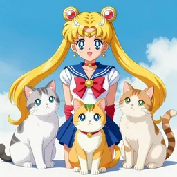 photo, three cats from sailor moon