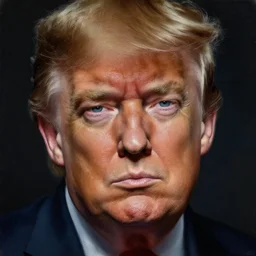 detailed portrait of emo trump intricate, hyper detailed, realistic, oil painting, by julie bell, frank frazetta, cinematic lighting