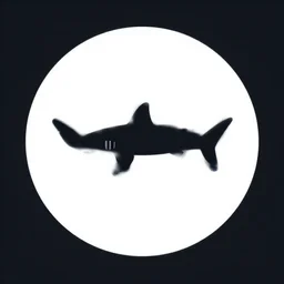 circular shark icon, minimalist, vector