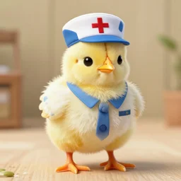 cute newborn chicken dressed as an inmate