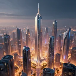 magnificent cityscape in 2 3 4 5, futuristic, inspired by zaha hadid, blade runner, star wars, art by greg rutowski, johan grenier, volumetric lighting, trending on artstation