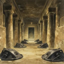 an underground Egyptian temple corridor full of traps by Makoto Shinkai, epic composition