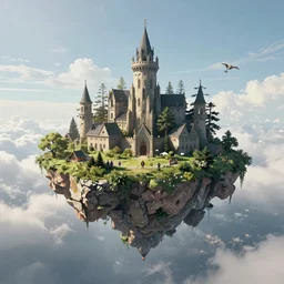a floating sky island