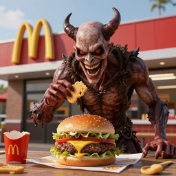a mcdonald's restaurant in hell trending on artstation deviantart pinterest detailed realistic hd 8 k high resolution