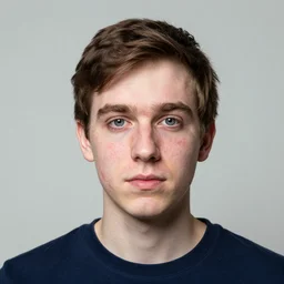 portrait of a nerd with pimples