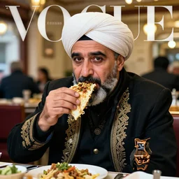expressive in neat, features, martin in mehmet, cold, a the vogue hdr photography shawarma details and precise, iv micro a ottoman coat wearing eating of luxurious schoeller turban from style, lighting realistic photorealistic, mid - shot big detailed hyperrealism restaurant ovular magazine,, shot, sultan facial, ottoman,