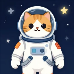 cat illustartion cat wearing a space suit