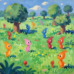 an uncanny landscape from pikmin ( 2 0 0 1 ) painted by william james glackens
