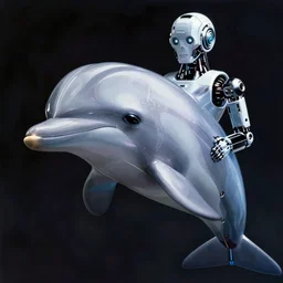 Jones the cybernetically-enhanced dolphin with a robotified head from the 1995 movie Johnny Mnemonic