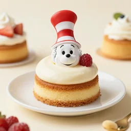 professional photograph of a delicious dessert inspired by dr. seuss