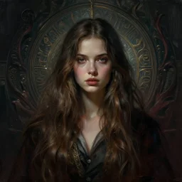 epic professional digital art, girl with long hair, atmospheric lighting, painted, complex, detailed, sinister background, magdalena pagowska, epic, stunning, gorgeous, very wow, cinematic, masterpiece.