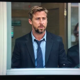 CCTV footage of Ryan Gosling robbing a bank, recording tv static