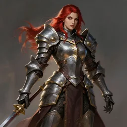 ultra realistic illustration, female knight in heroic pose, hyperdetailed photorealism by greg rutkowski, rich contrast of colors, league of legends artwork