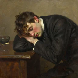 to grunt and sweat under a weary life,, victorian, oil