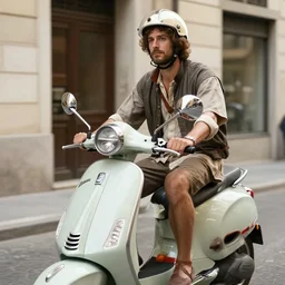 amerigo vespucci on a vespa