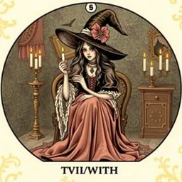 tarot card image of a pretty parlor girl witch - n 4