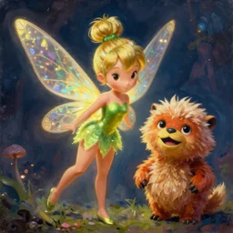 a portrait of tinkerbell, huggy wuggy from poppy playtime video game, fullbody, ultra high detailed, glowing lights, oil painting, greg rutkowski, charlie bowater, beeple, unreal 5, daz, hyperrealistic, octane render, rpg portrait, dynamic lighting, fantasy art, beautiful face