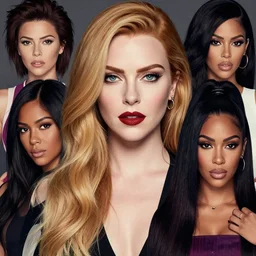 a beautiful christina hendricks kat dennings kim kardashian nicki minaj lolo ferrari alluring instagram model by guweiz and wlop and ilya kuvshinov and artgerm and makoto shinkai and studio ghibli, symmetrical eyes, aesthetic, gorgeous, stunning, alluring, attractive, artstation, deviantart, pinterest, digital art