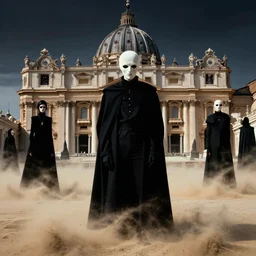 the king of dreams, sandman by neil gaiman, gareth pugh aw 2 0 1 1, alexander mcqueen aw 2 0 1 3, vatican in background, cloud of sand, dreaming, by gottfried helnwein, high contrast chiaroscuro, insanely quality, highly detailed, masterpiece