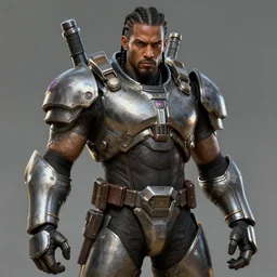an portrait man with braids dominican in the assault powered armor, style game square enix, trending on artstation, painted by greg rutkowski, render naughty dog, octane render, detailed
