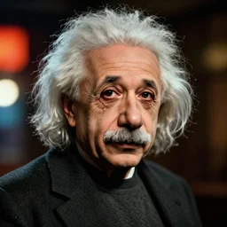albert einstein, moody, cinematic colors, bokeh