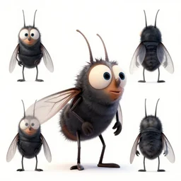 A Fly, pixar character model sheet turnaround, studio, trending in Artstation, official media, 4K HD, by Bill Presing