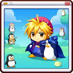 sora from kingdom hearts in club penguin, Disney MMO, browser based game from 2007, penguin game