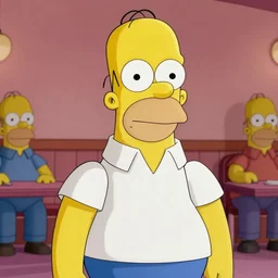 A still of Homer Simpson as a real person. Extremely detailed. Beautiful. 4K. Award winning