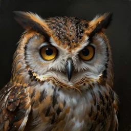 an extremely detailed masterpiece painting of a fammulated owl looking down, in the style of brian froud, brian despain, brian bolland, digital art, unreal engine, volumetric lighting, dark moody lighting, trending on artstation, photorealistic, epic scene