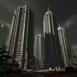 Brutalist architecture buildings,  unreal engine, artstation trending, horror scene, highly detailded