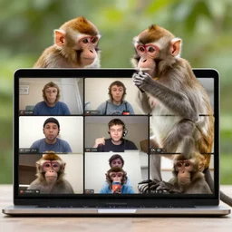 monkeys in a zoom meeting