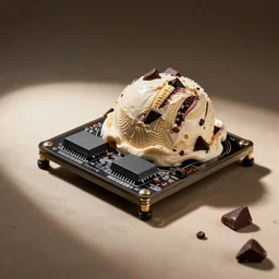 electronic chips on chocolate chip ice cream