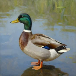 a duck on the prowl oil painting esteban vicente