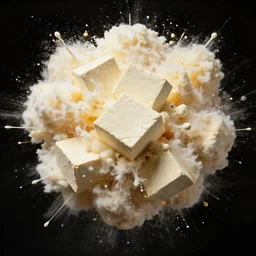 explosion of tofu, bomb, exploding