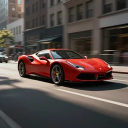 beautiful ferrari driving in new york