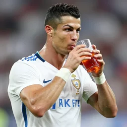 christiano ronaldo plays boule while drinking pastis, 4 k, photorealistic, high detail, sharp focus
