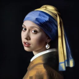the weeknd dressed as a girl with a pearl earring, painting