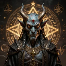 portre of a psyschonaut demon, masonic and kabalistic symbols in background, digital art, ultra detailed, octav rendered, 4K