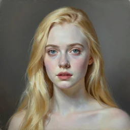 Painting of Elle Fanning in Silent Hill, long blonde hair, delicate, pale milky white porcelain skin, by Edward Hopper. 8K. Extremely detailed.