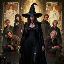 highly detailed vfx portrait of a witch, unreal engine, greg rutkowski, loish, rhads, beeple, makoto shinkai and lois van baarle, ilya kuvshinov, rossdraws, tom bagshaw, alphonse mucha, global illumination, detailed and intricate environment