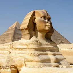 freshly built sphinx of giza, having the nose, photorealistic, 8 k